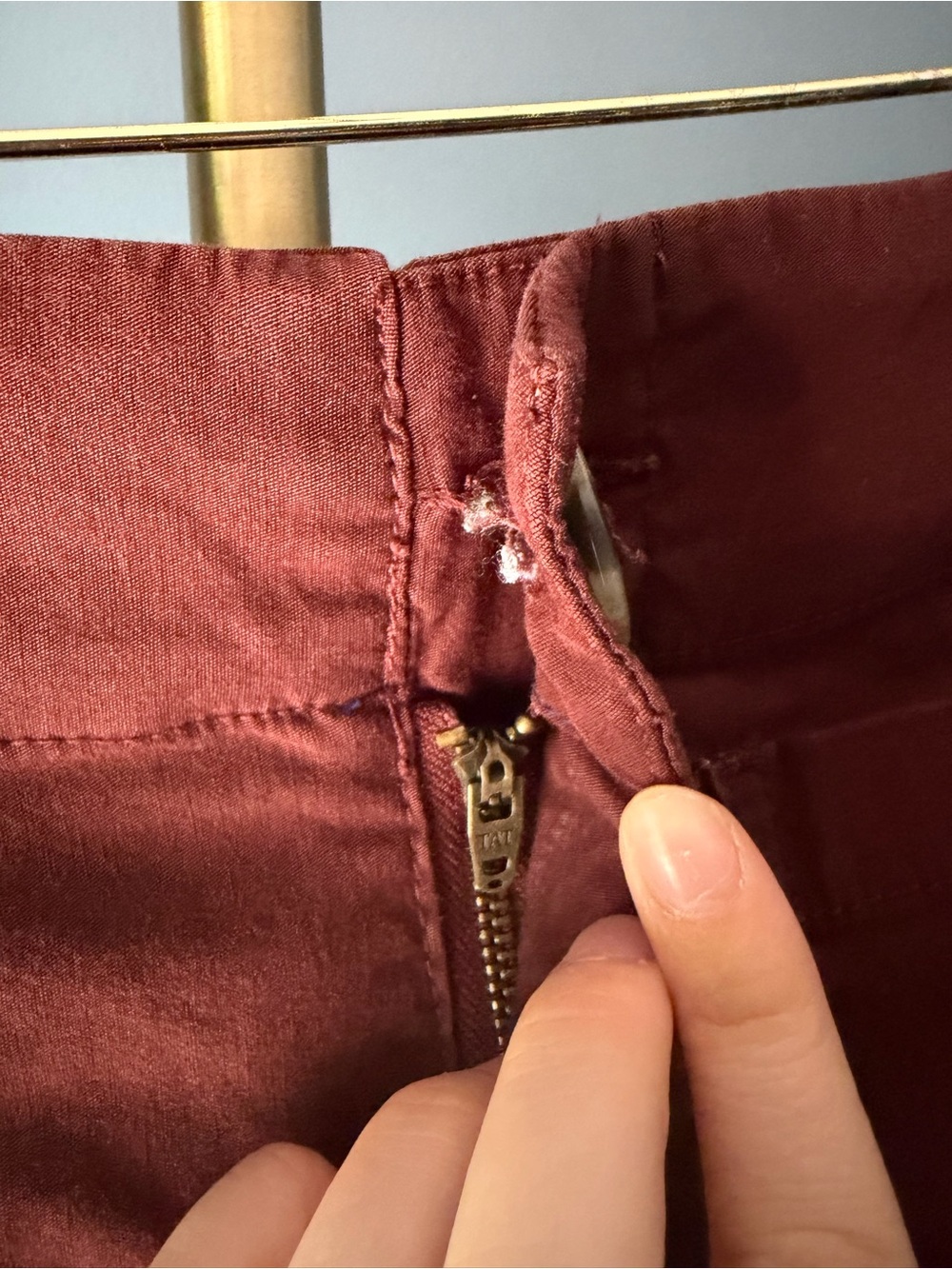 Anthropologie Burgundy High-Rise Wide-Leg Pants - Picture 6 of 6